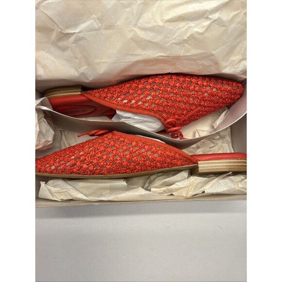 Birdie The Lovebird Open Weave Mule/Slide Flat Top Bow Red SZ 8 New in Box - Picture 6 of 7